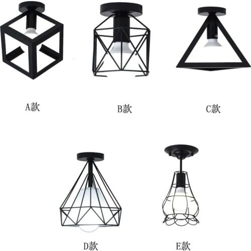 Creative Simple Corridor Lamp Industrial Iron Art Shape Cloth Cover Balcony Bay Window Suction Hanging Stairwell Lamp