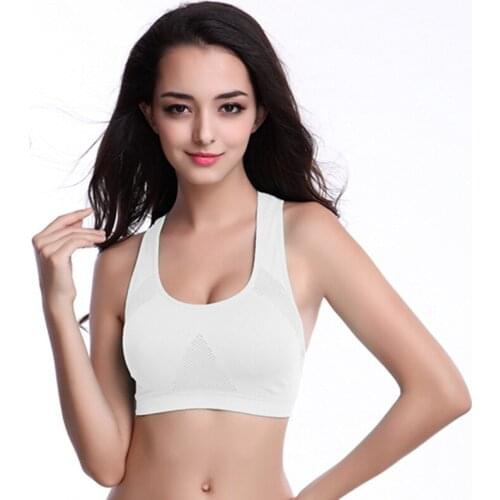 HOT sale Hollow Back Breathable Female Fitness Bra Seamless Steel Ring Outdoor Solid Color Bra Shock-proof Gathering Women Bra