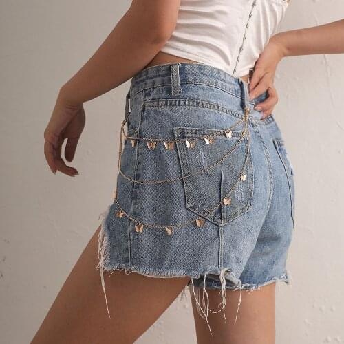 Punk Sexy Multilayer Alloy Butterfly Waist Chain for Women Denim Shorts Summer Beach Bohemia Chain Body Jewelry Accessories Gift