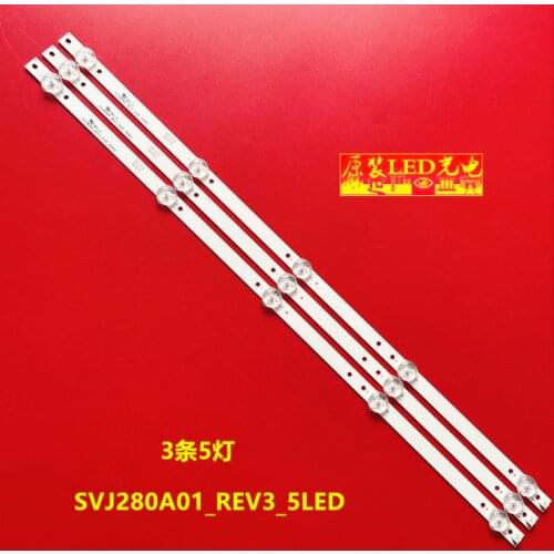 New 1set=3PCS 5LEDs 530mm LED backlight strip for 28inch TV L2830HD 28C2000B SVJ280A01 REV3 5LED 130402 M