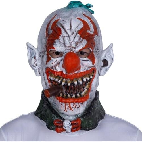 Halloween Popular Scary Clown Latex Mask Scary Jester Cosplay Fancy Dress Mask Horror Costume Accessory