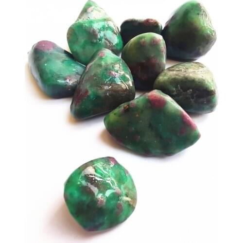 Natural Epidote and Ruby Symbiosis For Jewelry Making DIY Bracelet Beads Loose Beads Necklace Gem Grade Minerals