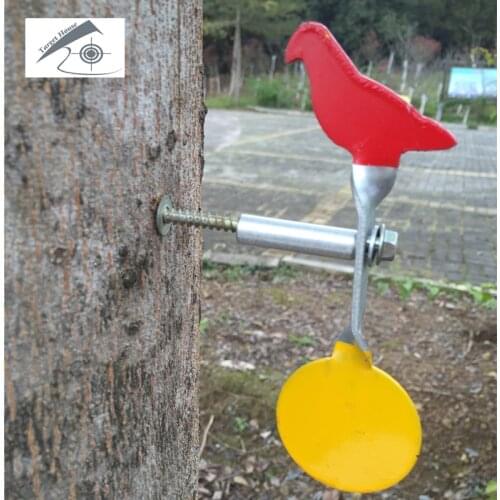 Screwed-type Steel Plinking Target--Pigeon+Round / Also For Paintball, lead Pellet gun, steel bbs, slingshot Shooting Purpose