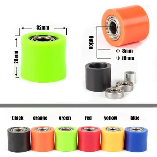 8mm 10mm Drive Chain Roller Pulley Wheel Slider Tensioner Wheel Guide For BSE CRF CR XR Dirt Pit Bike Motocross ATV Motorcycle