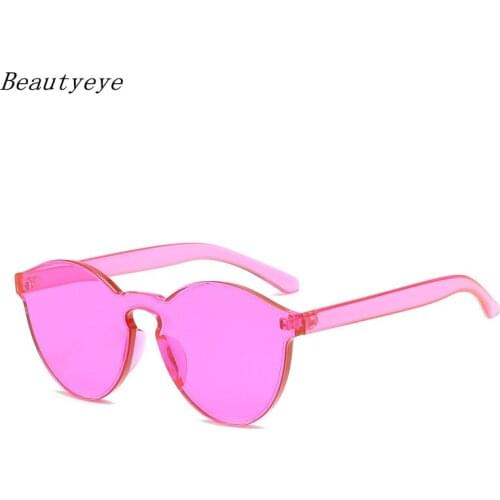 Beautyeye Fashion Colorful Sunglasses Women Men Frameless Sunglasses Brand Designer Vintage Transparent Glasses Unisex Eyewear