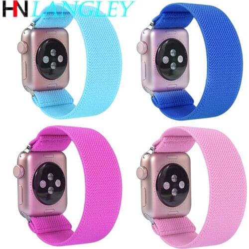 Sport Scrunchie Elastic Nylon for Apple Watch Band Fitness Lady Women WristWatch Band Strap for IWatch 38mm 40mm 42mm 44mm
