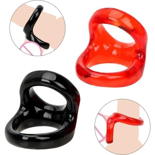 Strapon Penis Rings Male Chastity Cage Scrotum Stretcher Sex Toys for Men Delay Time Ejaculation Cock Ring Erotic Lock Cockring