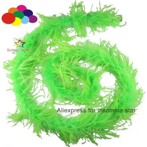 Top 2M fruit green Ostrich Feather Plume Boas Scarf Handcraft for Wedding Decoration Dance Performance etc