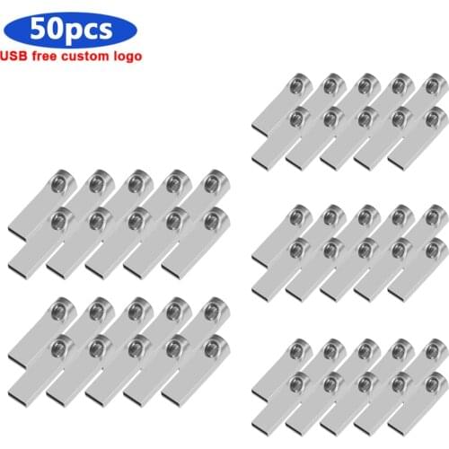 50pcs/lot usb flash drive 128GB pen drive 64GB 32GB 16GB 8GB 4GB waterproof metal pen drive memoria cel usb 2.0 stick gift