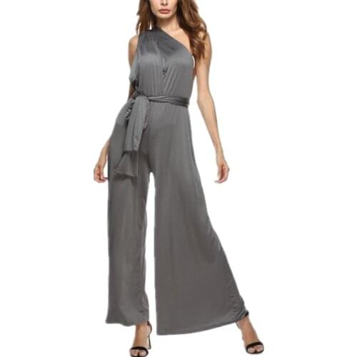 Women Summer Bodysuit Sexy Off Shoulder Maxi Bandage Jumpsuits Rompers Women Wedding Party pants trousers