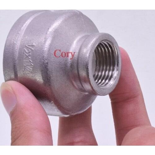 1PC 1/8" 1/4" 3/8" 1/2" 3/4" 1" 1-1/4" 1-1/2" BSP female-female Reducer Coupling Thread 304 Stainless Steel Pipe Fitting Adpate