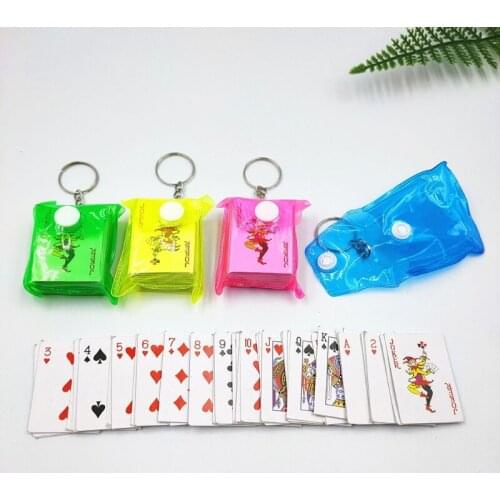 1pc Portable Mini Playing Cards Poker Keychain Small Board Game Key Chain 4×3cm