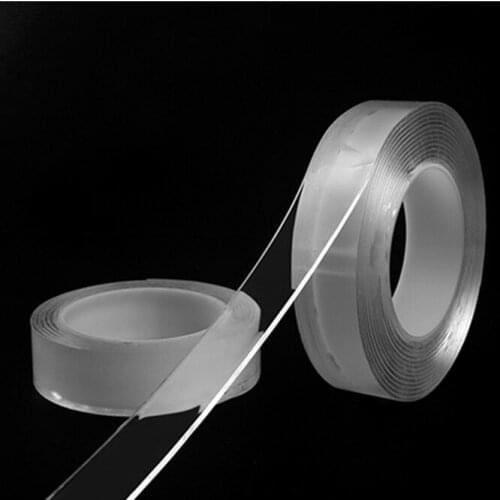 10PCS 5M 1mm Magic Tap Improvement Double Sided Tape Transparent No Trace Acrylic Reuse Waterproof Adhesive Tape