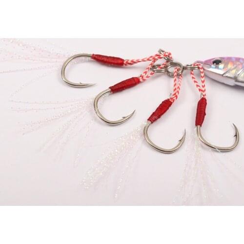 10pcs/lot Seiko tied the iron plate hook, iron plate auxiliary hook, seawater and freshwater special fish hook sharp jig pesca