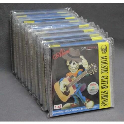 100pcs Alice A206 Skull .011 / .012 Inch Steel Acoustic Guitar Strings Single E 1-st Drop Shipping Wholesale Supplier