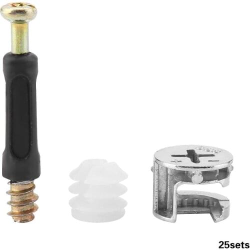 25 sets Thickened Sturdy Furniture Fastener Dowel Connector Cam Lock Connecting Screw Hardware Tools discount
