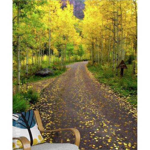 The custom 3D murals,the overhead roads under beautiful green forest and the trees,living room sofa TV wall bedroom wall paper