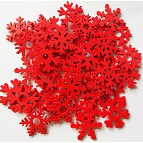50pcs Christmas Wooden Snowflake Ornaments Unfinished Snowflakes Wood Slices Crafts for DIY Crafts Christmas Hanging Ornaments