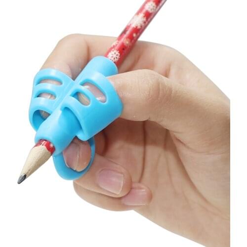 6pcs Pen grip Two-Finger Grip Silicone Baby Learning Writing Tool Writing Pen Writing Correction Device Children Stationery Gift