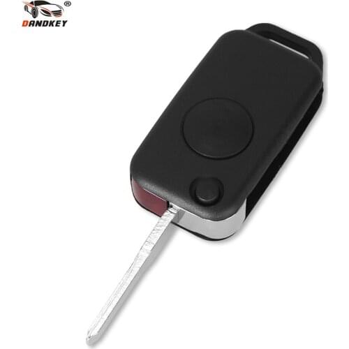 DANDKEY 20x For Benz W168 W124 W202 1984-2004 Car Key Cover Uncut Blade Filp Folding 1 Buttons Remote Key Case Shell Replacement