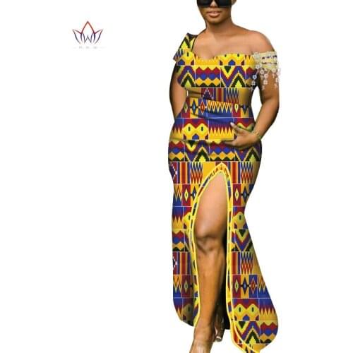 Dashiki African Dresses for Women Colorful Daily Wedding Size S-6XL African Dresses for Women Sexy Ankle-Length Dress WY6603