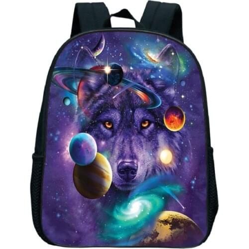 Children Animal Wolf Backpacks School Backpack Primary Kindergarten Mochila Casual Cartoon Knapsack Kids 3D Printing School Bags