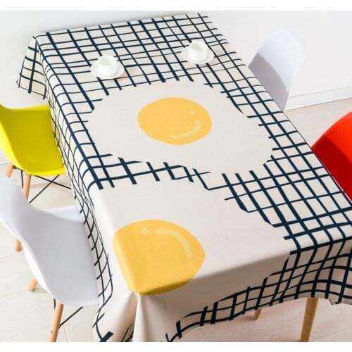 Chinese style Home decor Plant Flowers Cartoon pattern Table Cloth Thick Linen Dining Tablecloth Coffee Restaurant Cloth Cover