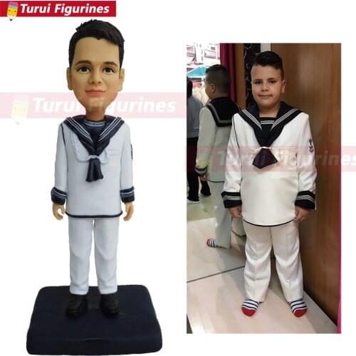 Boy figurines toy dolls birthday cake topper holy communion custom bobblehead people figurine resin clay miniature doll gift