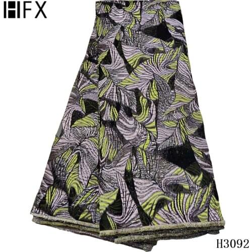 HFX african brocade lace fabric 2020 nigeria wedding dress fashion mesh lace bridal embroidery tullle lace fabric X3092