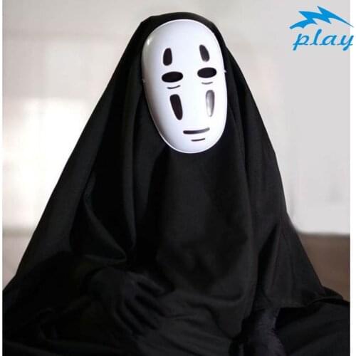No Face Man Anime Miyazaki Hayao Spirited Away Kaonashi Cosplay Costume Full Set Halloween Carnival Costume Robe+Mask+Gloves