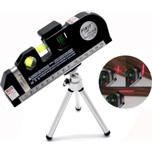Laser Levels Cross Projects 4 in 1 Vertical Horizontal Lasers Ruler Accurate 2 Lines Adjusted Optical Instruments with Tripod