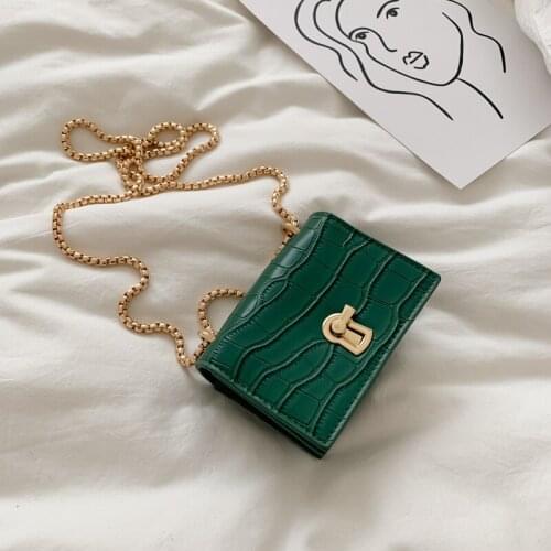 Retro Small Messenger Bag Women Crocodile PU Leather Mini Square Round Shoulder Bags Crossbody Handbag Ladies Chain Purse Bolsas