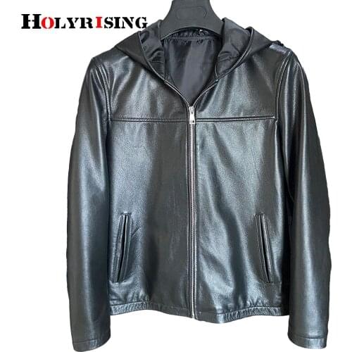 Genuine leather jacket mens head layer cowhide Hooded Leather Jacket Mens Motorcycle Wear Motorcycle Jacket M-3XL 19562