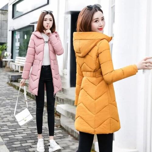 2021 New Women Parkas Winter Jacket Hooded Thick Long Jacket Solid Casual Warm Cotton Padded Parkas Female Outerwear