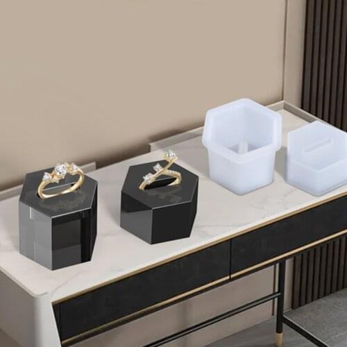 Ring Base Mold Jewelry Organizer Epoxy Resin Mold Storage Box Casting Silicone Mould DIY Crafts Home Decor Making Tools