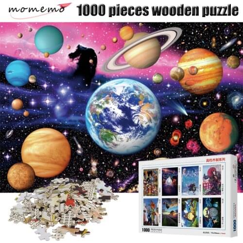 MOMEMO Solar System Planet Puzzle Jigsaw 1000 Pieces Wooden Puzzle Adult Puzzles Game 1000 Pieces Puzzle Toys for Children