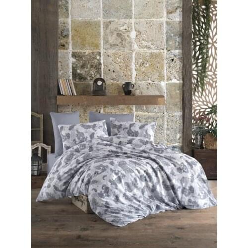 Duvet Cover World Ranforce Double Personality Duvet cover set Feather Gray