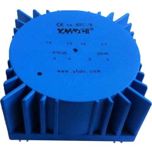 PTC35 For Audio usage 35VA 2*110V 2*15V toroidal transformer, encapsulated PCB transformer