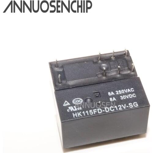 5Pcs/LOT Relay DIP8 HK115FD- DC5VDC 12VDC 24VDC -SG 5VDC 12VDC 24VDC 8A