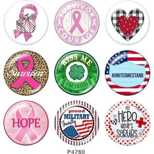 SURVIVOR HOPE Pink Ribbon 12mm/18mm/20mm/25mm/30mm Round glass cabochon flat back Making findings snap button jewelry P4760