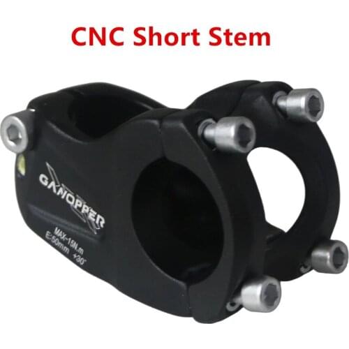 MTB Mountain Road Bike Stem Aluminum Alloy Short 31.8mm Hollow CNC Ultra Light Matte Black Surface