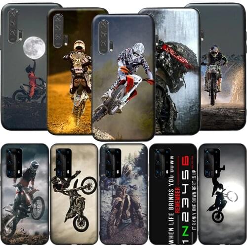 GX144 Motocross Dirt Bikes Silicone Case for Huawei P9 P10 P20 P30 P40 Y6 2018 Y7 Y9 Lite Pro Max Prime Mini