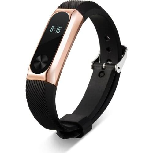 Replacement Wristband Band Strap + Metal Case Cover For Xiaomi Mi Band 2 Wristband Fashion Accessories Smart Watch Wristband