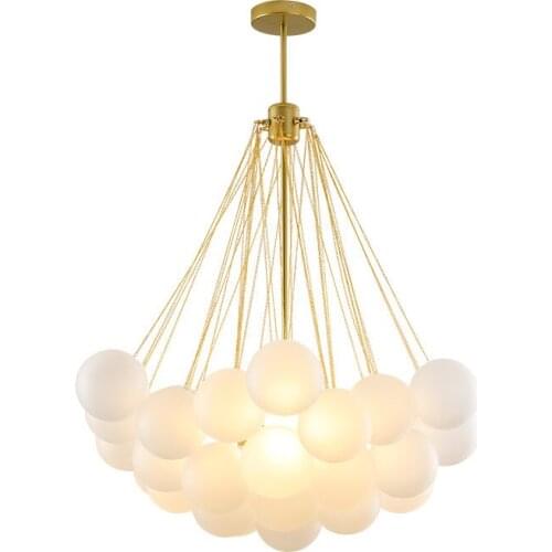 Glass Ball Led Pendant Light Golden Black Living Dining Room Bedroom Chandelier Home Decoration Interior Lighting Luster