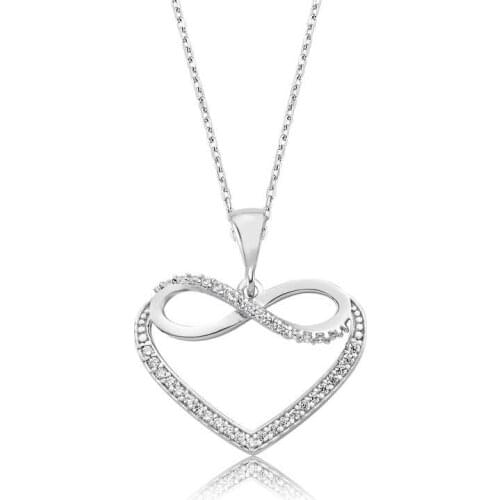 Tevuli 925 Sterling Silver Heart Infinity Ladies Necklace