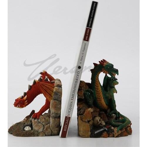 CREATIVE DRAGON BOOKENDS ART SCULPTURE DRAGON ANIMAL FIGURINE RESIN CRAFTS FIGURE STATUE HOME DECORATION BIRTHDAY GIFT R4952