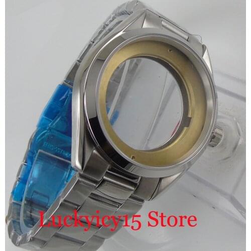 Top Quality Stainless Steel 41mm Watch Case with Sapphire Glass+Watch Band Fit ETA 2836 MIYOTA Automatic Movement