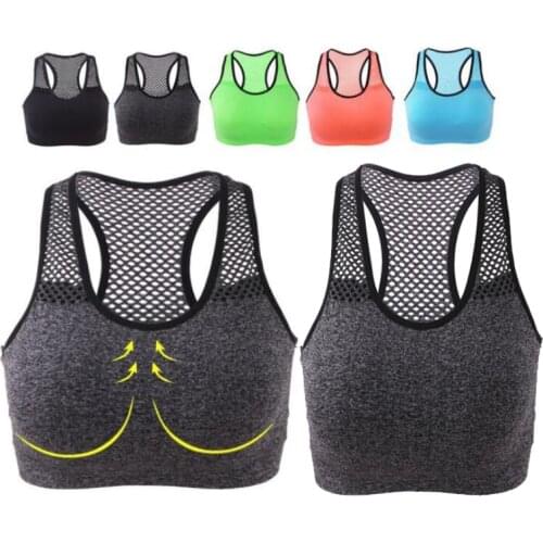 XPUHGM Breathable Sports Bra Women High Stretch Wire Free Padded Sports Top Seamless Fitness Vest Absorb Sweat Running Yoga Bra