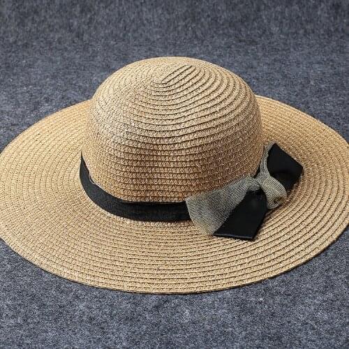 Female Woven Straw Large Wide Brim Sunscreen Belt Beach Cap Women Summer Hollow Out Mesh Net Sun Hat