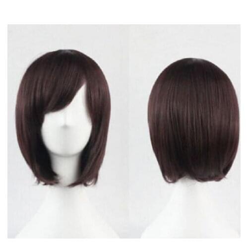 Sys MISS 002611 Womens short Straight dark blown heat resistant Cosplay party anime wig